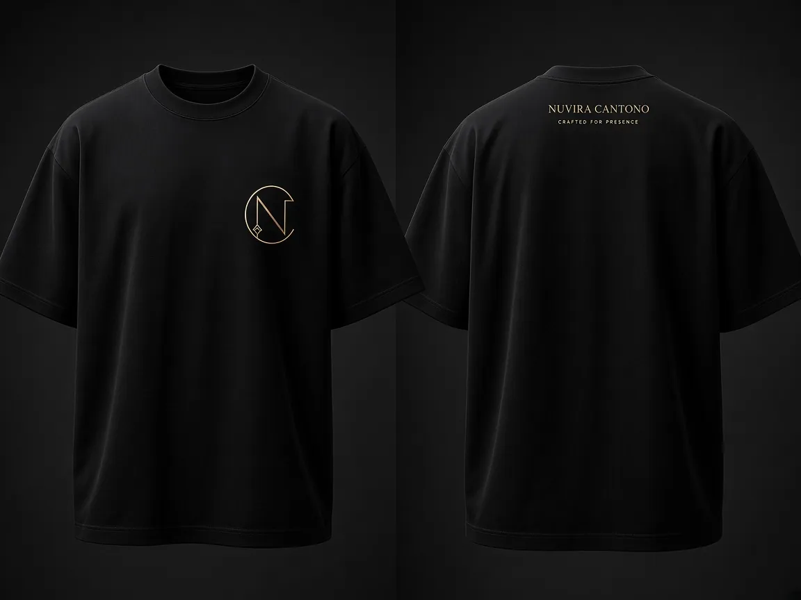 Presence Tee (Black), front and back